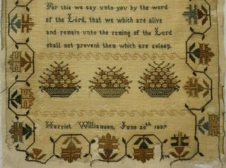 EARLY 19TH CENTURY QUOTATION SAMPLER BY HARRIET WILLIAMSON - June 20th 1837 3