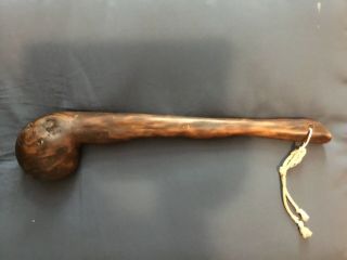 Antique Algonquin hard wood burl headed war club 3