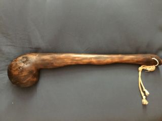 Antique Algonquin hard wood burl headed war club 4