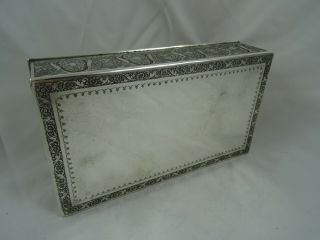 PERSIAN solid silver CIGARETTE BOX,  c1920,  594gm 6