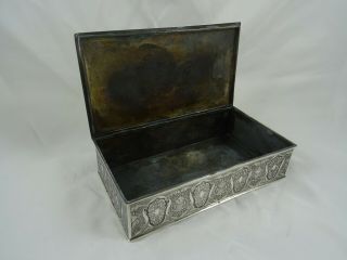 PERSIAN solid silver CIGARETTE BOX,  c1920,  594gm 7