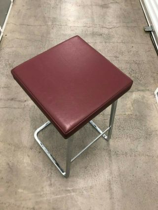 Mies Van Der Rohe upholstered leather bar stool 2