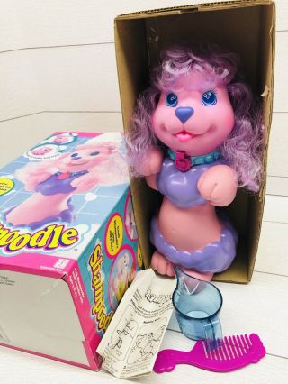 1991 Pink Purple Shampoodle Poodle Puppy W/ Box & Accessories