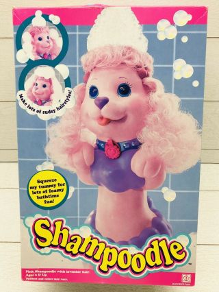 1991 Pink Purple Shampoodle Poodle Puppy w/ Box & Accessories 4