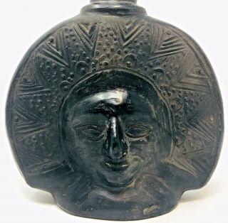 Pre Columbian Chimu Blackware Vessel Peru South America C 1100 - 1400 2