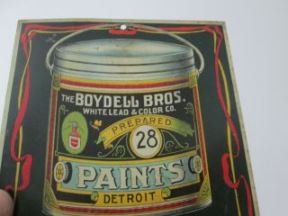 Large Antique - BOYDELL PAINT - Tin ADVERTISING - WALL MATCHSAFE - 2