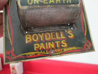 Large Antique - BOYDELL PAINT - Tin ADVERTISING - WALL MATCHSAFE - 4