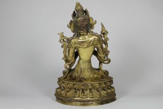 Antique Chinese Sino - Tibetan 19th /20th Century Gilt Bronze Buddha Bodhisattva 3