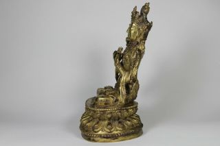 Antique Chinese Sino - Tibetan 19th /20th Century Gilt Bronze Buddha Bodhisattva 4