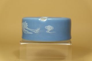 Chinese Blue Reverse - Decorated “White Crane” Ashtray,  JingDeZhen. 2