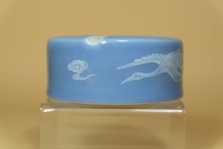 Chinese Blue Reverse - Decorated “White Crane” Ashtray,  JingDeZhen. 4