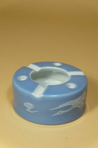 Chinese Blue Reverse - Decorated “White Crane” Ashtray,  JingDeZhen. 6