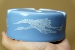 Chinese Blue Reverse - Decorated “White Crane” Ashtray,  JingDeZhen. 7