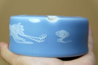 Chinese Blue Reverse - Decorated “White Crane” Ashtray,  JingDeZhen. 8