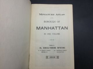 Miniature Atlas - Borough of Manhattan - Ebelcher Hyde 1912 Philip M.  Stern 2