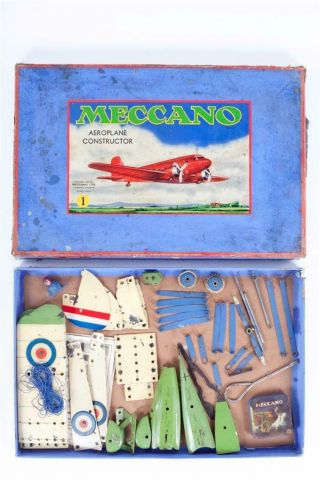 Vintage C1930 " Meccano  Aeroplane Constructor Outfit No.  1 "
