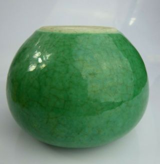 Chinese Antique Guan Ware Apple Green Crackle Glaze Alms Bowl c18th/19th QING Ge 12