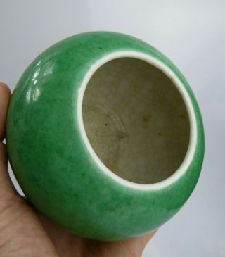 Chinese Antique Guan Ware Apple Green Crackle Glaze Alms Bowl c18th/19th QING Ge 6