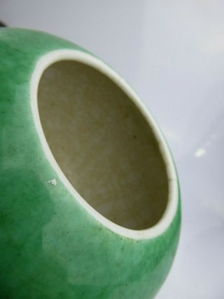 Chinese Antique Guan Ware Apple Green Crackle Glaze Alms Bowl c18th/19th QING Ge 9