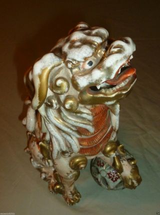 Fine Antique Chinese Porcelain Foo Dog - Gold gilt - exquisite & rare - 19th C. 4