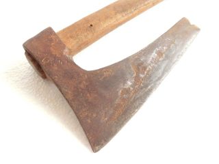 Antique WROUGHT IRON HEWING GOOSEWING LONG BROAD AXE HATCHET Shifted Center 4