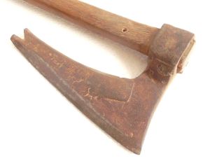 Antique WROUGHT IRON HEWING GOOSEWING LONG BROAD AXE HATCHET Shifted Center 5