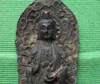Old Solid Bronze Patinated Buddha Figure : Meditating Blessing Buddha 6.  5 