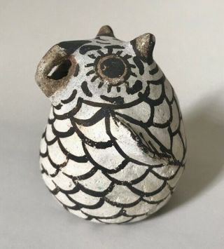 Vintage Small Acoma Pottery Owl,  C.  1920 - 40s