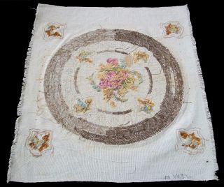 Antique Beaded & Wool Needlepoint Tapestry - France - Early 20th Century 7