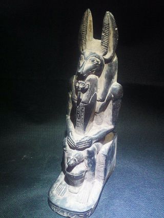 EGYPTIAN ANTIQUES ANTIQUITIES God Anubis Jackal Head Dog Statue 2685 - 2181 BC 11