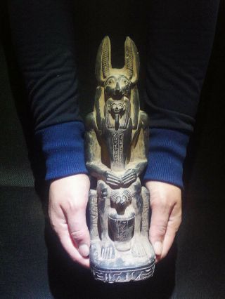 EGYPTIAN ANTIQUES ANTIQUITIES God Anubis Jackal Head Dog Statue 2685 - 2181 BC 2