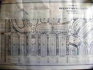 RARE 1908 Surveyor Map of Ocean City Gardens Jersey NJ PLAN NO.  1 2