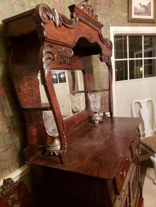 antique tiger oak sideboard/buffet 5