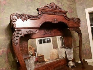 antique tiger oak sideboard/buffet 6
