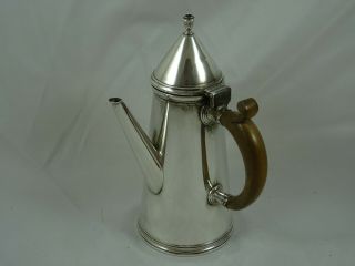 Smart Solid Silver Side Handled Coffee Pot,  1922,  391gm