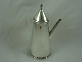 SMART solid silver SIDE HANDLED COFFEE POT,  1922,  391gm 3