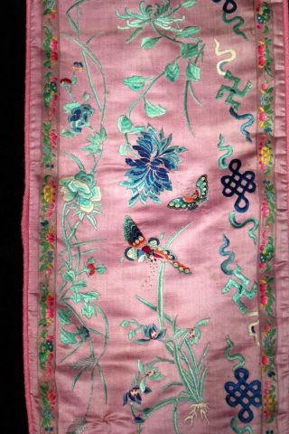 VINTAGE 1920 ' S CHINESE SILK HAND EMBROIDERED PILLOWCASES 10 
