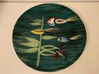 Mcm Mid Century Pottery Marc Bellaire Prototype Hand Painted Fish Plate One Of A