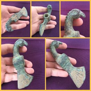 Rare Ancient Luristian Axe Head With Bird Head,  C 1000 Bc