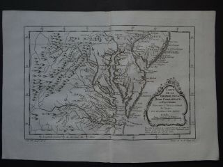 1757 Bellin Atlas Map Virginia - Maryland - America Carte Virginie Chesapeack