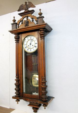 Antique Wall Clock Vienna Regulator 19th Century Cimes Clock