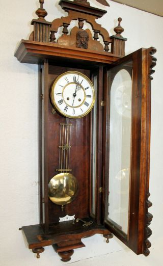 Antique Wall Clock Vienna Regulator 19th century Cimes Clock 8