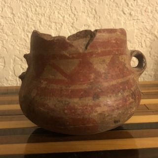 Authentic Pre Columbian Central American Pottery Bowl Red Paint Artifact 1200 Ad