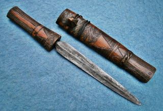 Antique 19thc African Tribal Congolese Dagger Africa Knife Sword Ethnographic