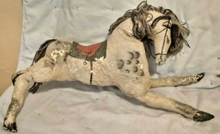 Antique Rare 19th Century Oil Painted Cloth Horse Doll
