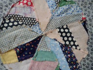 Antique Early 1900s Paper Pieced Spider Web QUILT TOP 67 