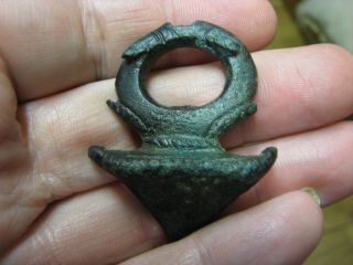 CELTIC CHARIOT TERRET RING WITH FOUR SERPENTS HEADS ON IT.  VERY RARE 2