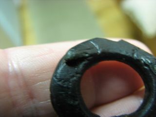 CELTIC CHARIOT TERRET RING WITH FOUR SERPENTS HEADS ON IT.  VERY RARE 5