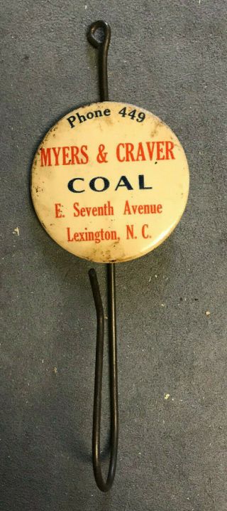 Myers & Craver Coal,  Lexington,  NC,  Phone 449 - Wall Hook 2