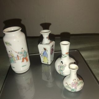 4 Miniature Chinese Antique Porcelain Vase Late 19th Century’s 10